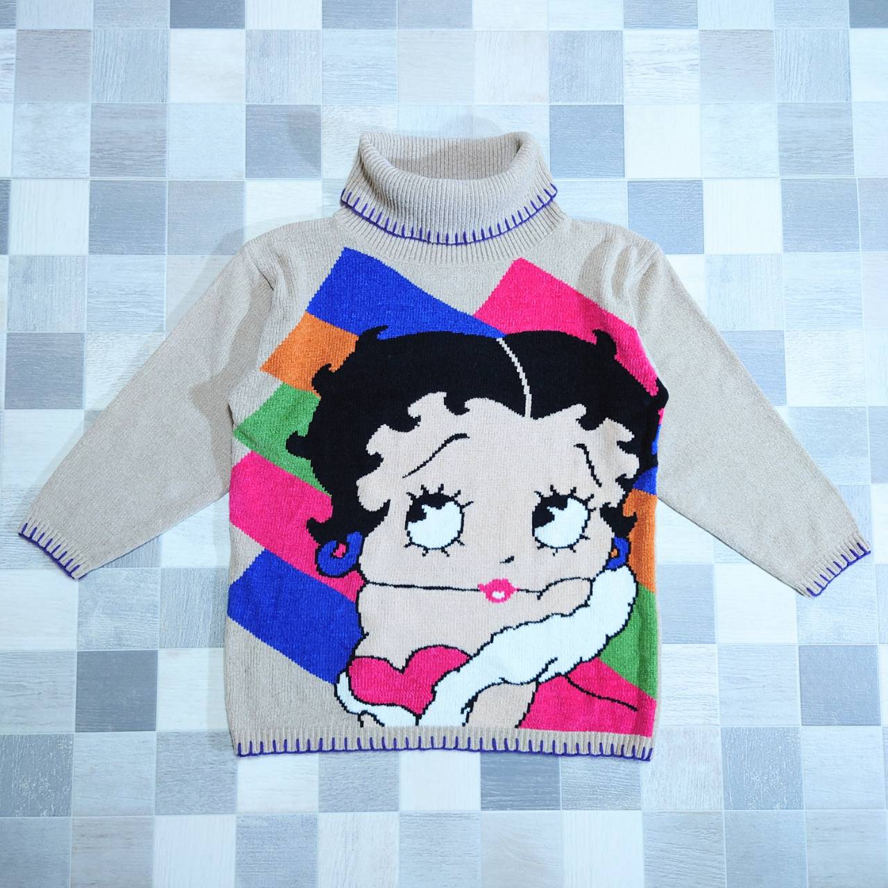 90's BETTY BOOP ベティちゃん タートルネック ニット セーター | Vintage.City