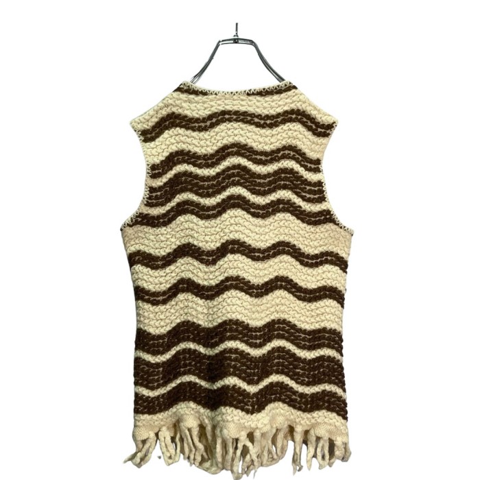90s fringe design wool knit vest | Vintage.City ヴィンテージ 古着