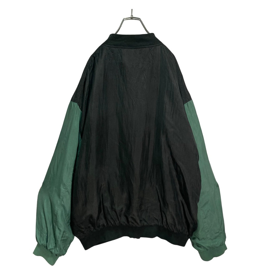 80-90s Bi-color design silk jacket