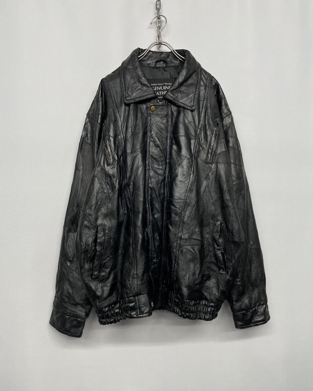 ”Italian Stone” Patchwork Leather Jacket
