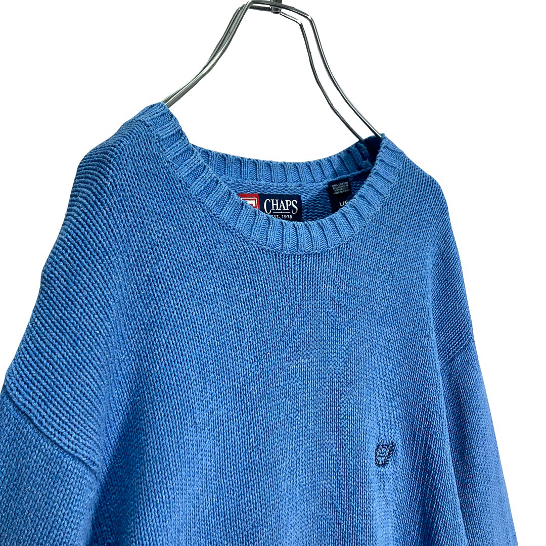 CHAPS L/S Blue cotton knit sweater