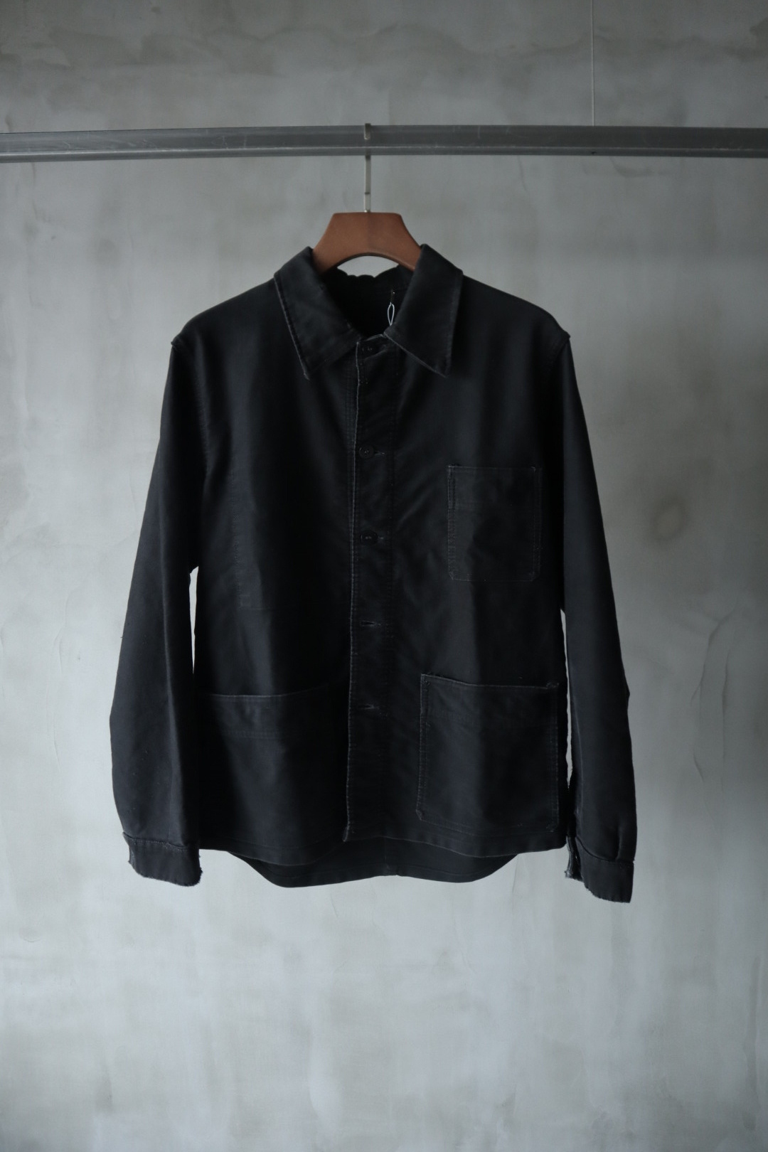 French Black Moleskin Work Jacket