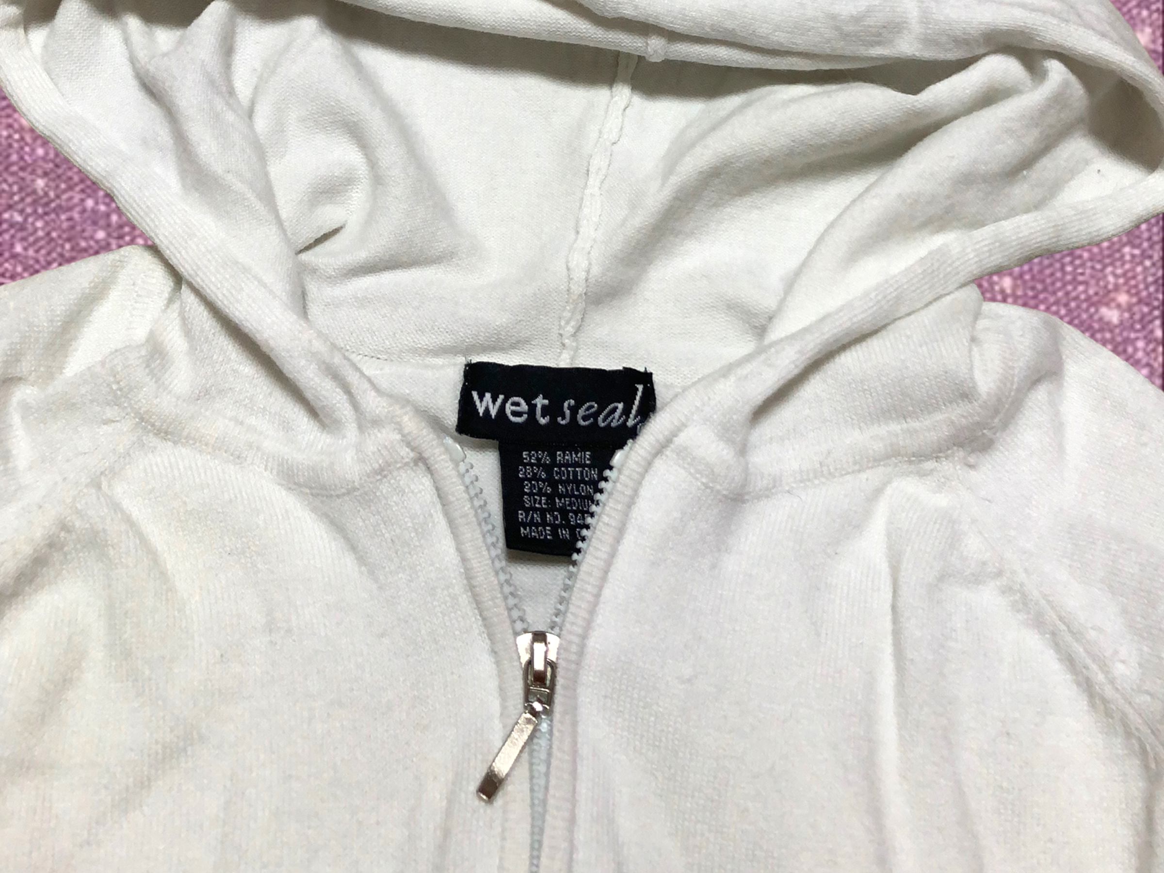 2000's design cropped zip up hoodie