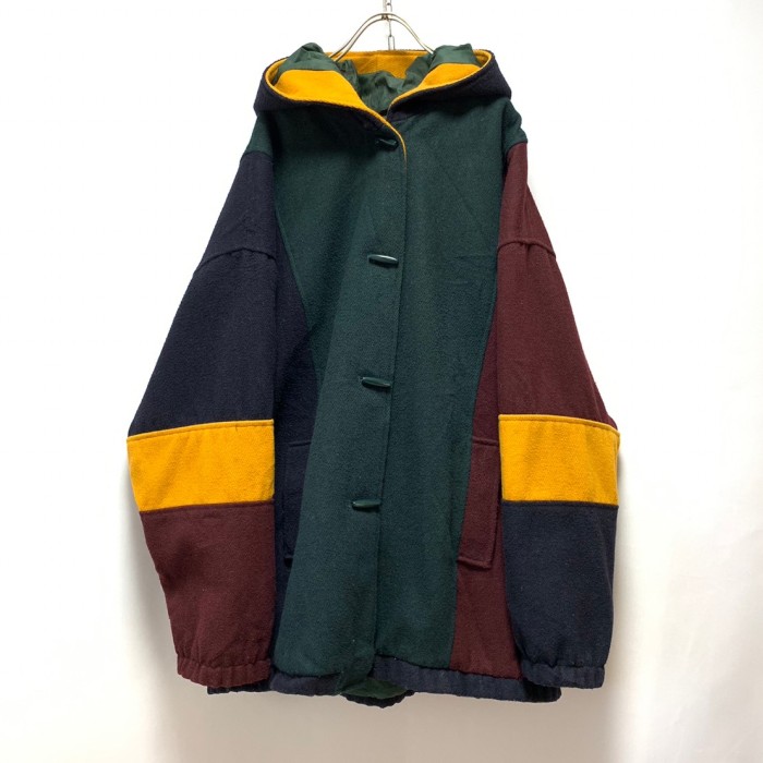90s “LESLIE FAY” Switching Melton Hoodie | Vintage.City ヴィンテージ 古着
