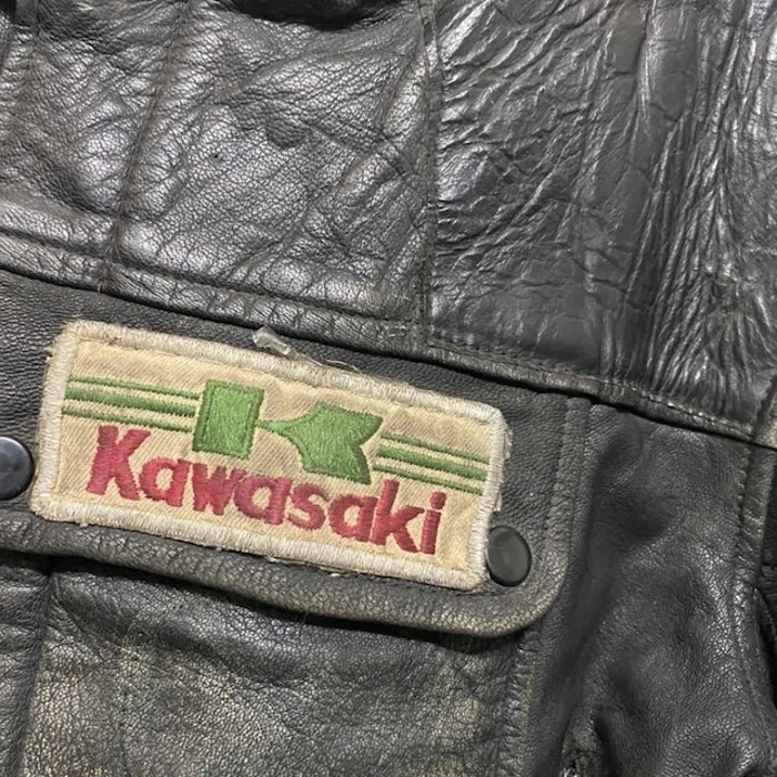 貴重 スウェーデン モーターサイクル ジャケット Kawasaki ゴート レザ | Vintage.City ヴィンテージ 古着