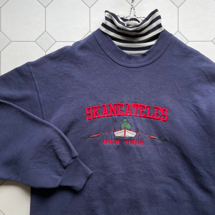 boat embroidery sweatshirt | Vintage.City ヴィンテージ 古着
