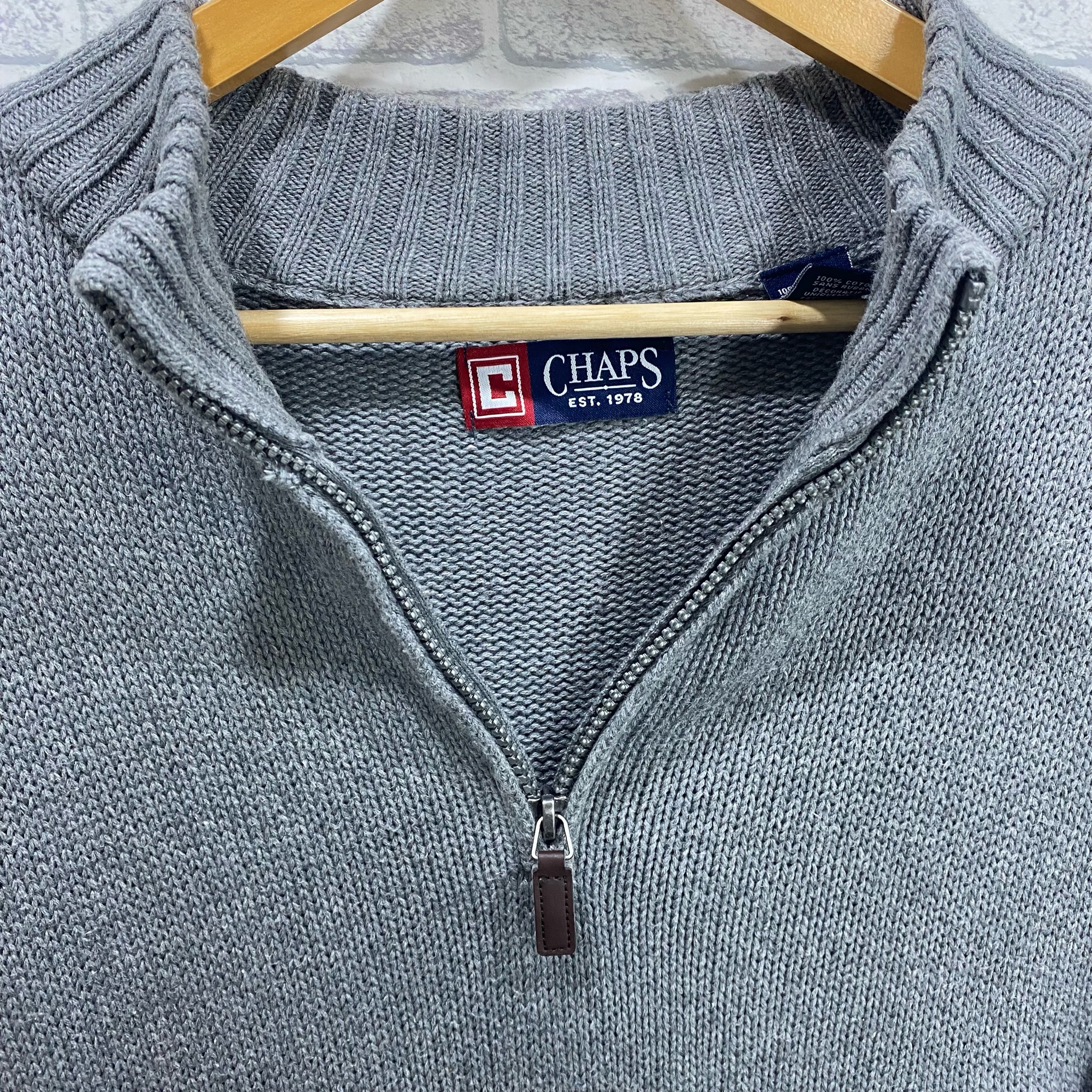 Chaps  90's  ハーフジップセーター　オーバーサイズ　ワンポイントロゴ