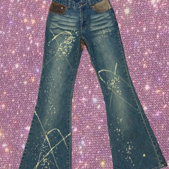 star leather patchwork Denim jeans | Vintage.City ヴィンテージ 古着