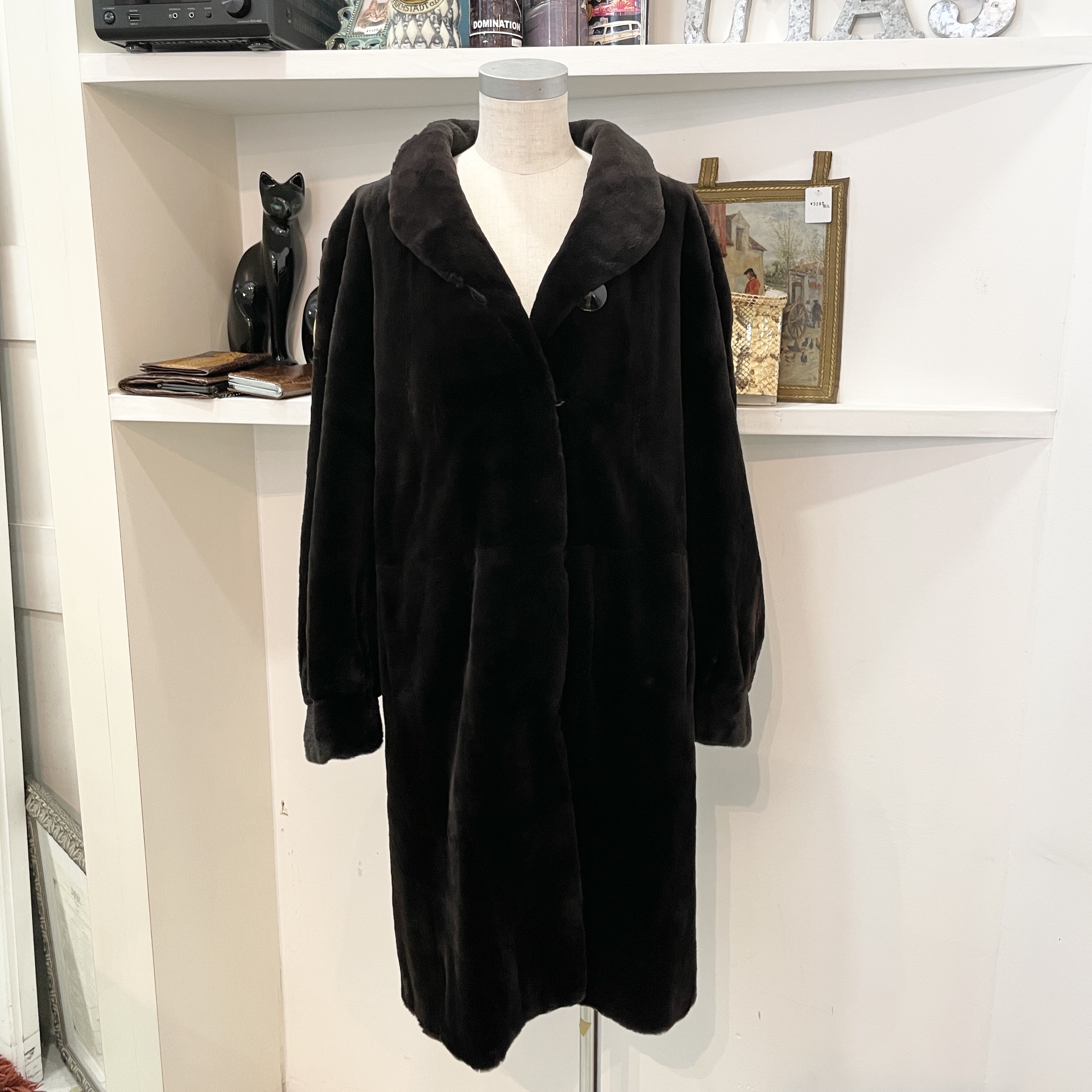 Rabbit fur/coat/black/ラビットファー/コート/ブラック