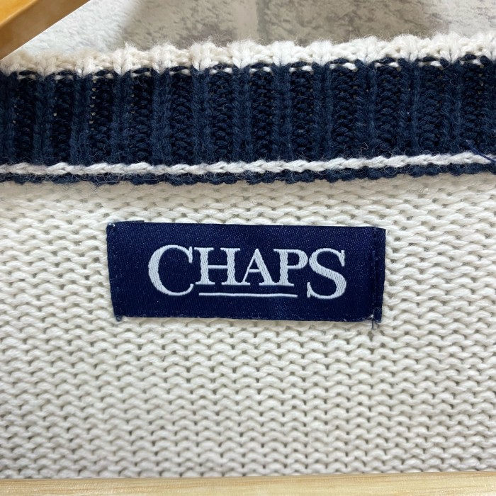 【SALE】Chaps  90's  オーバーサイズセーター　ワンポイントロゴ　ホワイト | Vintage.City 빈티지숍, 빈티지 코디 정보