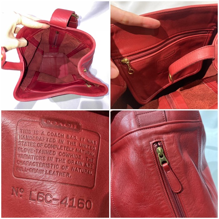 Old coach red leather one shoulder bag | Vintage.City 古着屋、古着コーデ情報を発信