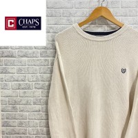 Chaps  90's  オーバーサイズセーター　ワンポイントロゴ　ホワイト | Vintage.City ヴィンテージ 古着