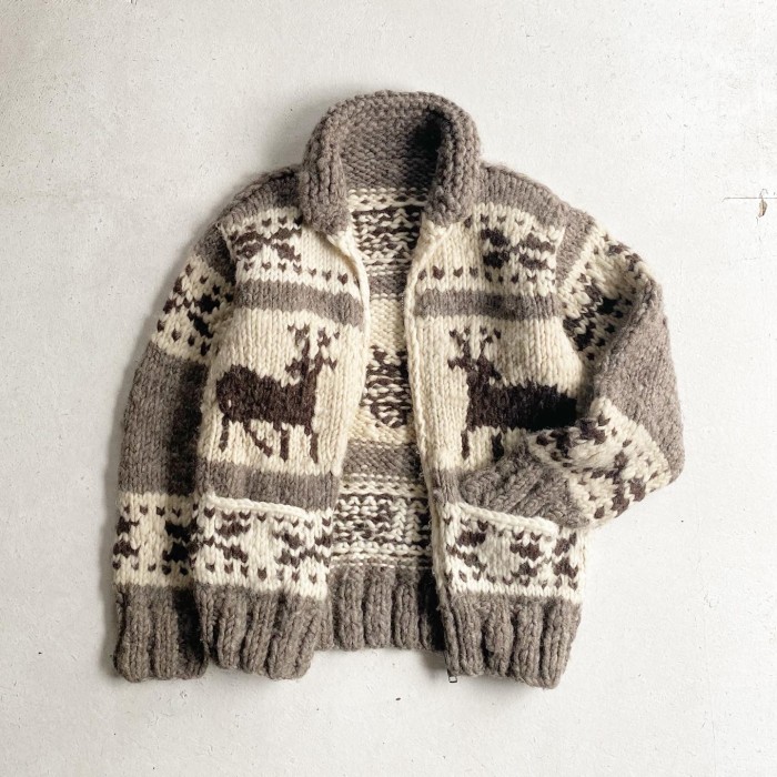 vintage Cowichan sweater hand knit 【ML】 | Vintage.City