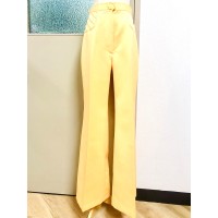 70s Yellow flared poly pants | Vintage.City ヴィンテージ 古着