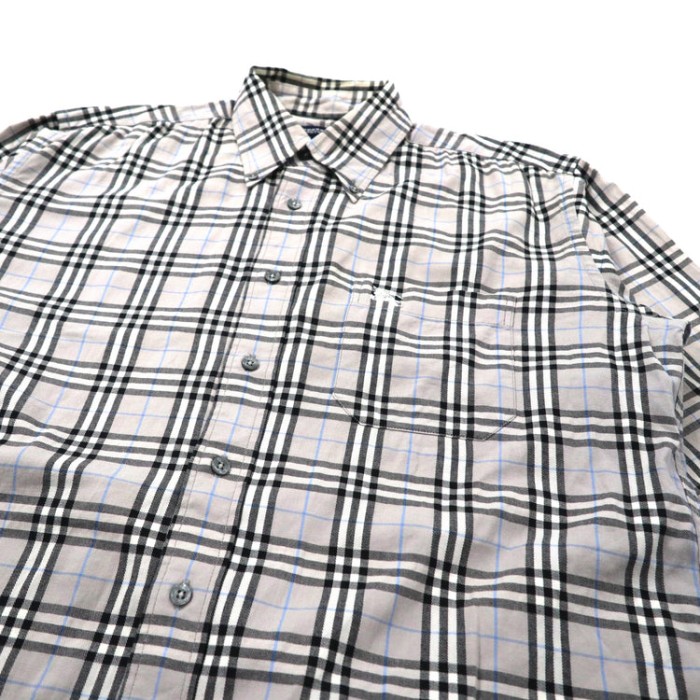 BURBERRY ビッグサイズ ボタンダウンシャツ S グレー ノバチェック | Vintage.City 古着屋、古着コーデ情報を発信