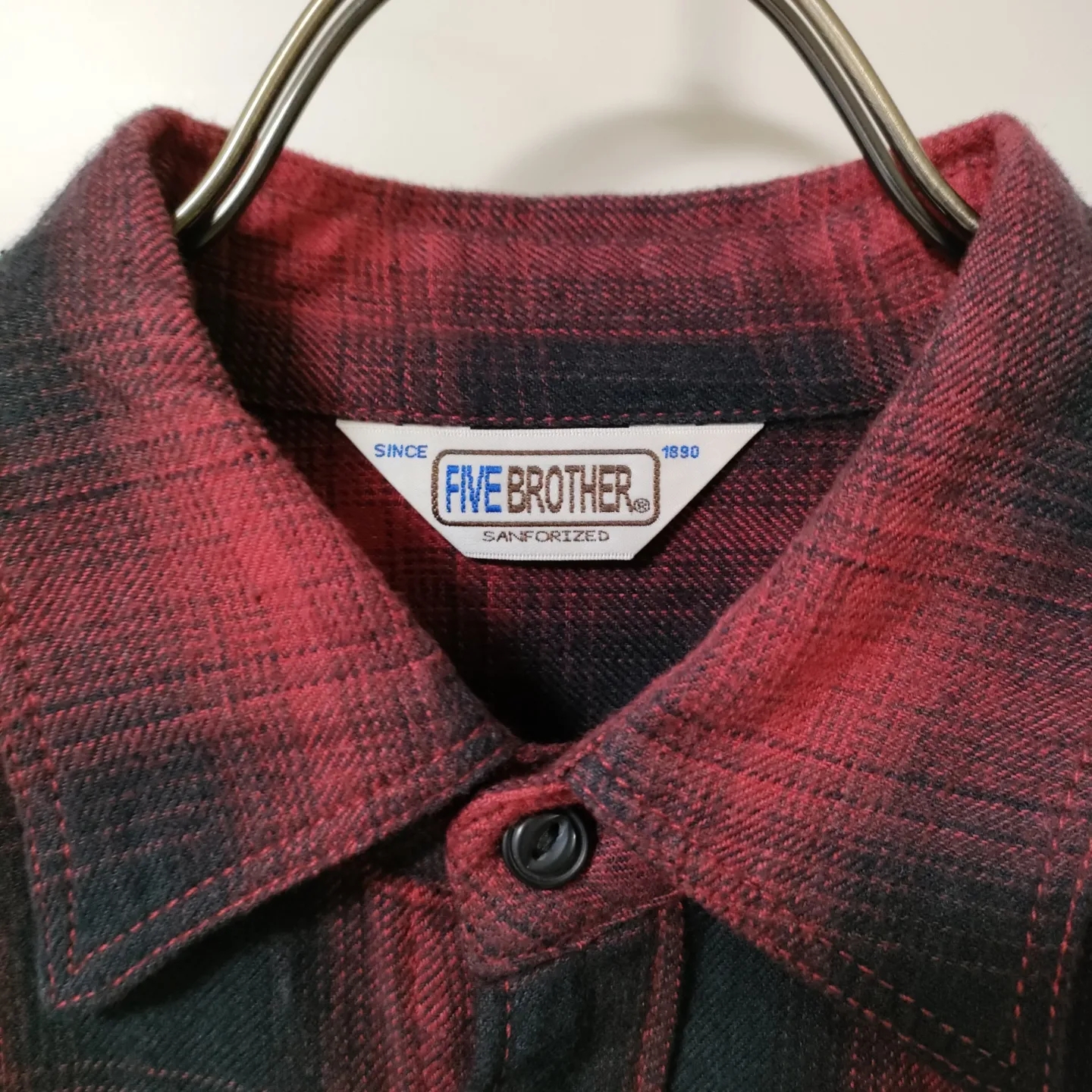 USA 秋冬 ヘビーネルシャツ 黒 オンブレチェック スナップボタン L