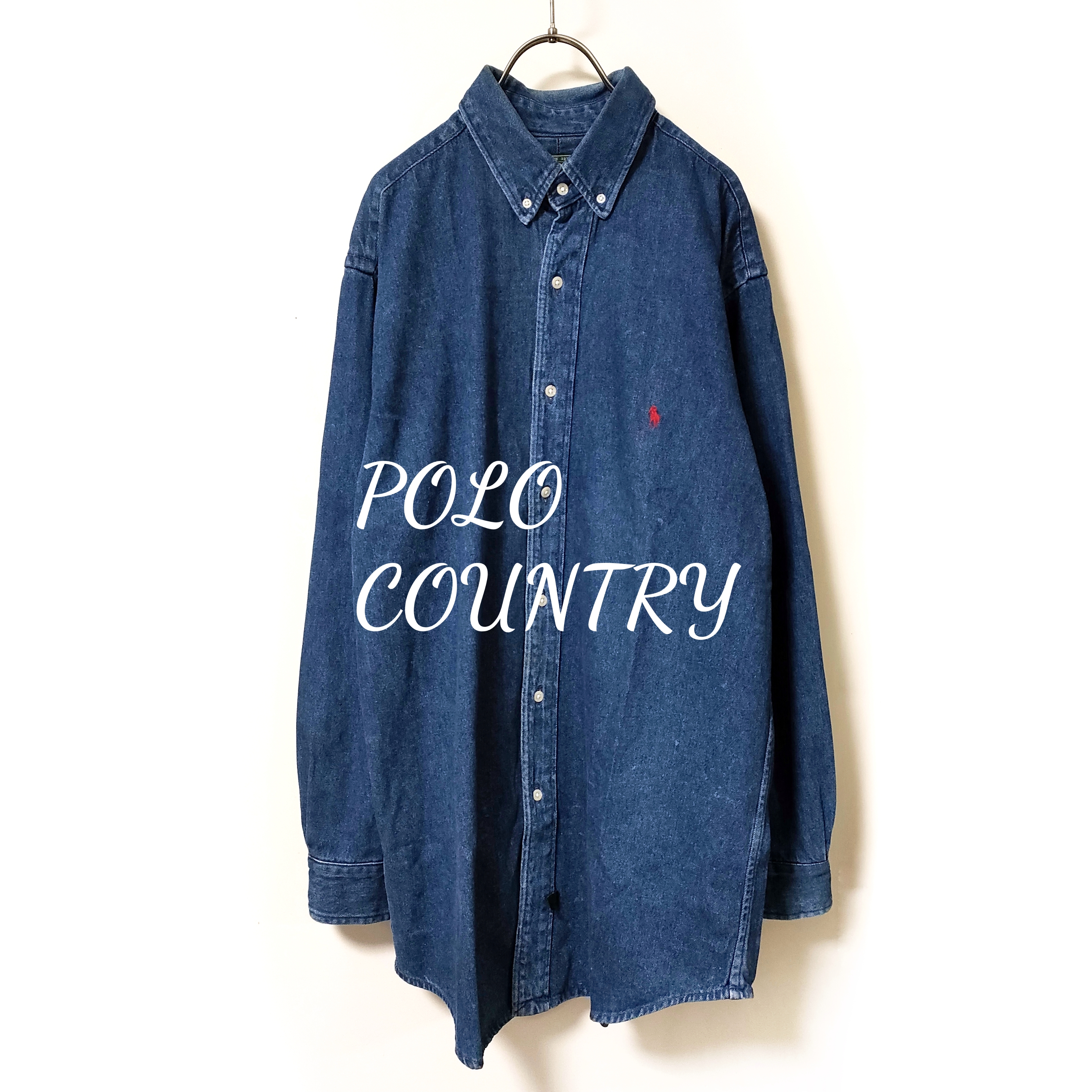 美品 POLO COUNTRY（RRL）デニムシャツ インディゴブルー Mサイズ