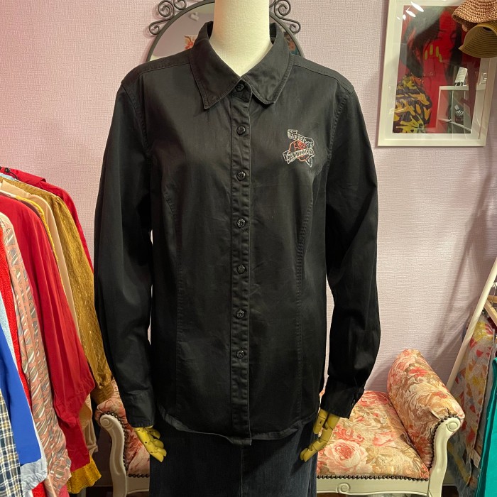 HARLEY-DAVIDSON Rose Black shirt | Vintage.City ヴィンテージ 古着