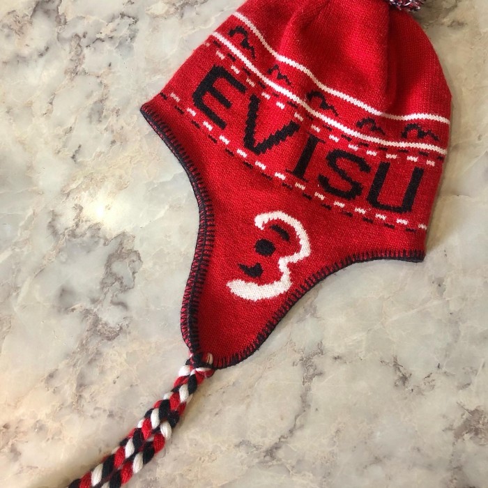 EVISU/knit earmuffs/L/耳当てニット帽/レッド | Vintage.City