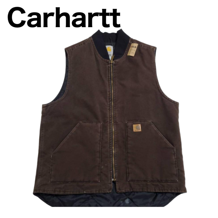 600】Carhartt ダックベスト Lサイズ 茶色 綿100% | Vintage.City