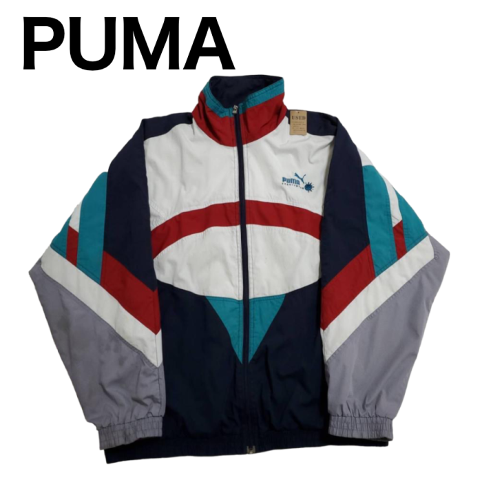 602】PUMA マルチカラーナイロンジャケット XLサイズ | Vintage.City