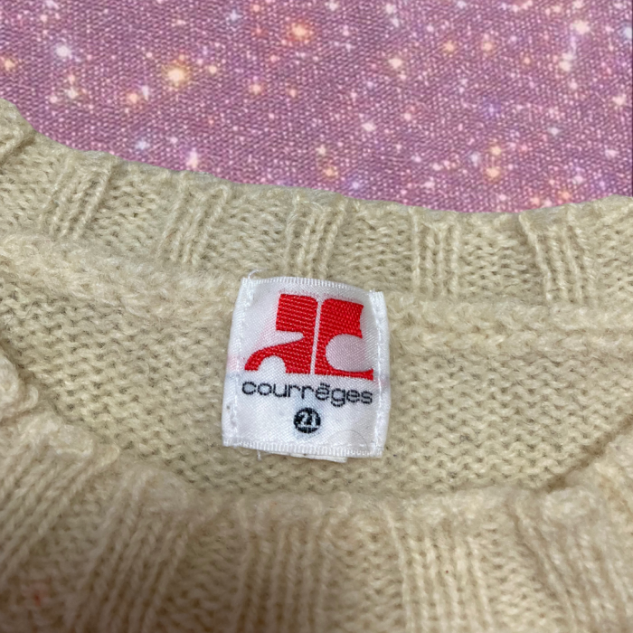 Old "Courreges21"Red Big Logo Dolly Knit | Vintage.City 古着屋、古着コーデ情報を発信