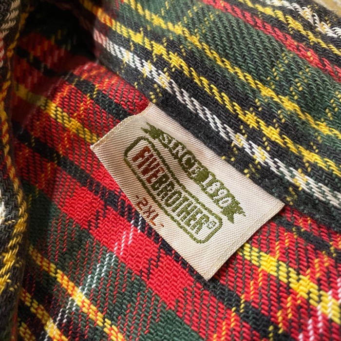 90s FIVE BROTHER heavy flannel shirt | Vintage.City 古着屋、古着コーデ情報を発信