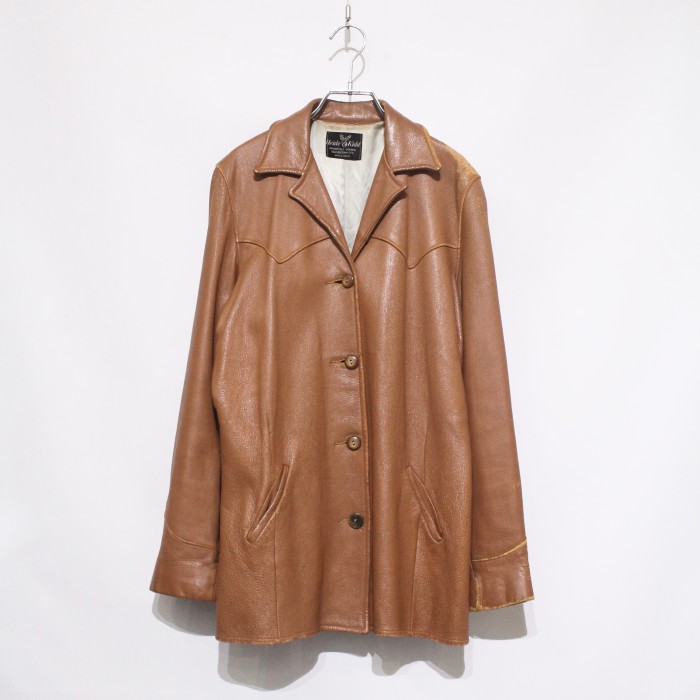 1960s western yoke leather jacket | Vintage.City 古着屋、古着コーデ情報を発信