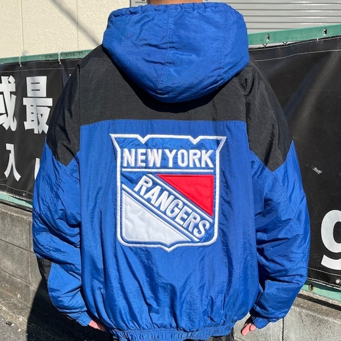 90s スターター NHL ニューヨークレンジャース 中綿ナイロンジャケット 