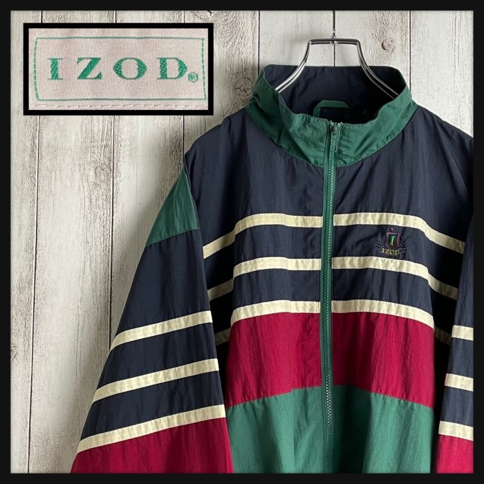 IZOD 90s マルチカラー ワイド ブルゾン ナイロンジャケット | Vintage