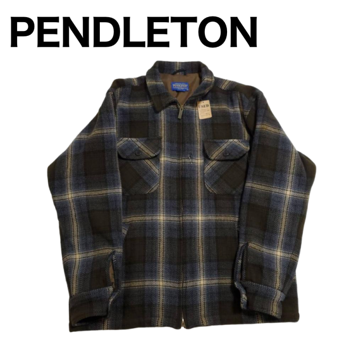 614】PENDLETON チェックジップアップウールジャケット Lサイズ