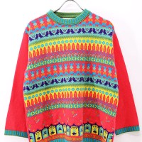 -90s BENETTON Vivid Pink Colorful Knit | Vintage.City ヴィンテージ 古着