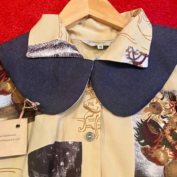 handmade SAYANG 付け襟 シルクスカーフ＆デニム | Vintage.City 古着屋、古着コーデ情報を発信
