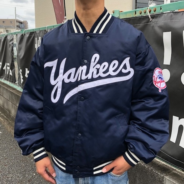 MLB ニューヨーク ヤンキース スタジャン ジャケット 中綿 全刺繍 S