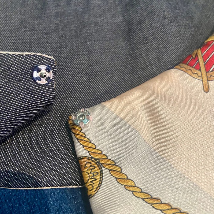handmade SAYANG 付け襟 シルクスカーフ＆デニム | Vintage.City 古着屋、古着コーデ情報を発信