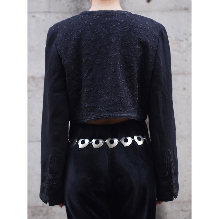 China jacket 刺繍チャイナジャケット ショート丈 黒ブラック | Vintage.City 빈티지숍, 빈티지 코디 정보