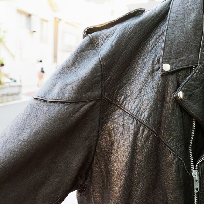 Big Leather Double Riders Jacket | Vintage.City