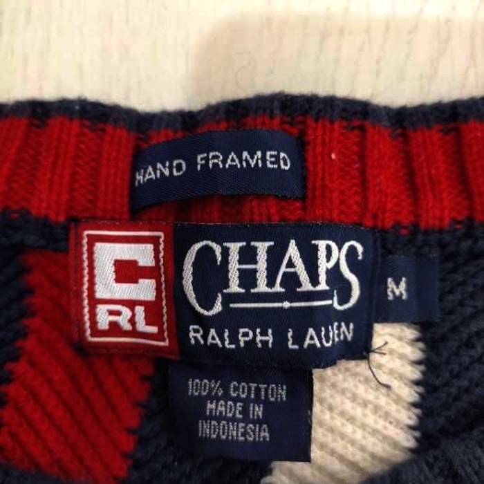 CHAPS RALPH LAUREN ストライプ刺繍コットンセーター | Vintage.City 古着屋、古着コーデ情報を発信
