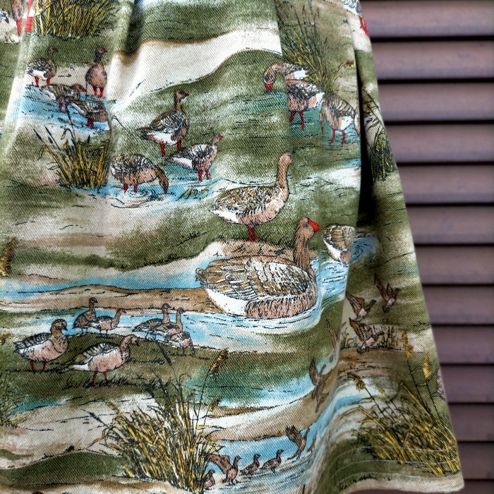 鴨が集まる池の柄スカート | Vintage.City 빈티지숍, 빈티지 코디 정보