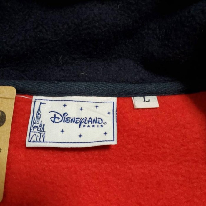 【618】Disney(ディズニー）赤　ハーフジップフリース　L  ポリエステル | Vintage.City 古着屋、古着コーデ情報を発信