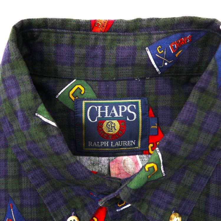 CHAPS RALPH LAUREN 総柄ボタンダウンシャツ 90s