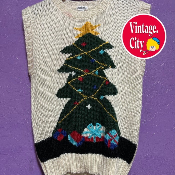 50)ビンテージ　クリスマス　ニットベスト | Vintage.City 古着屋、古着コーデ情報を発信