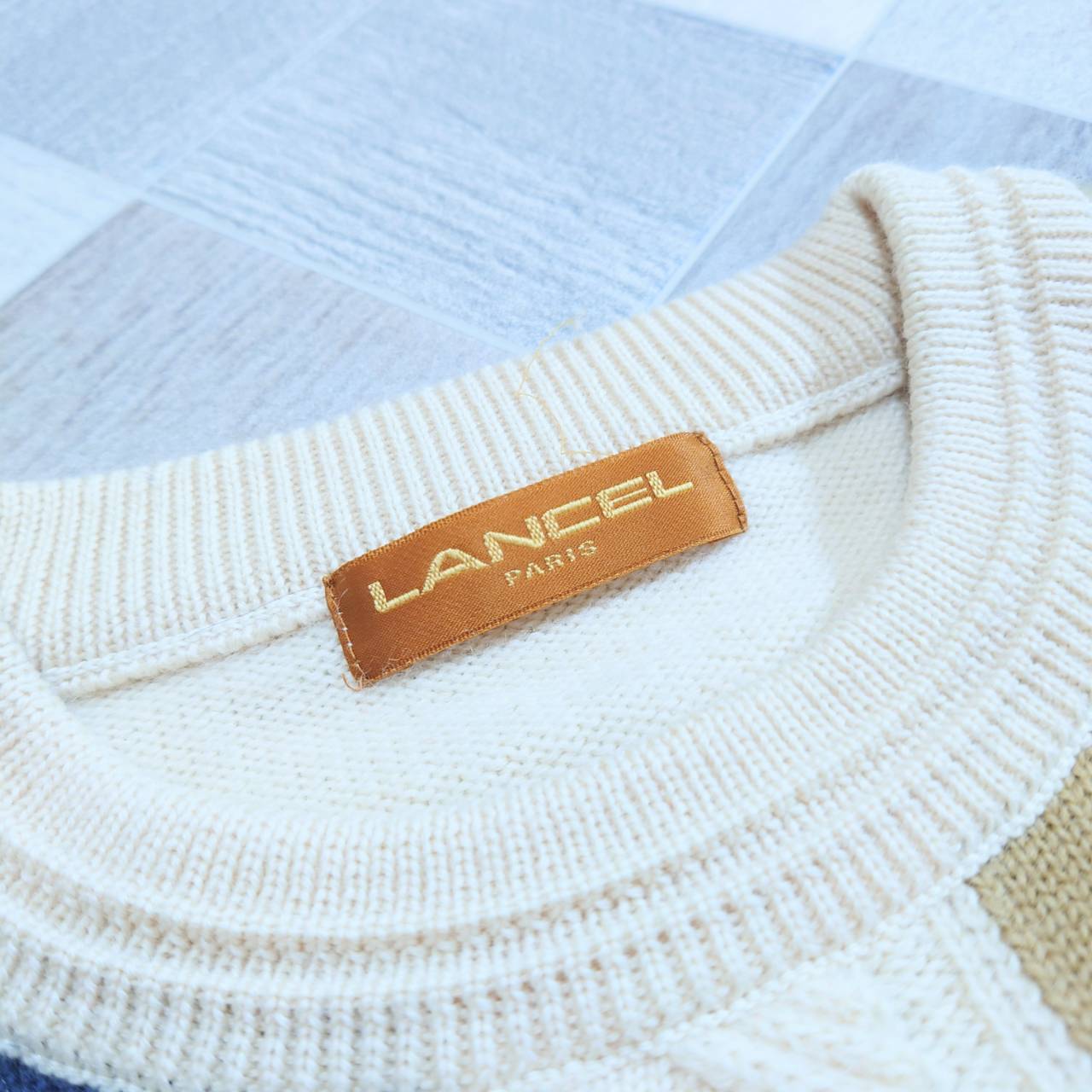 90's LANCEL ウール エンブレム ロゴ 刺繍 ニット セーター | Vintage.City
