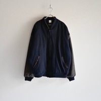 navy leather blouson | Vintage.City ヴィンテージ 古着
