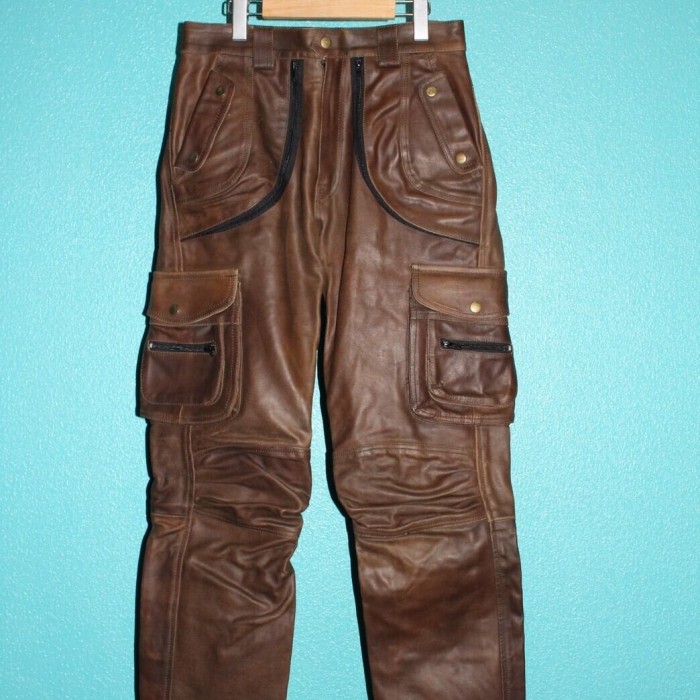 80s leather cargo pants | Vintage.City 빈티지숍, 빈티지 코디 정보