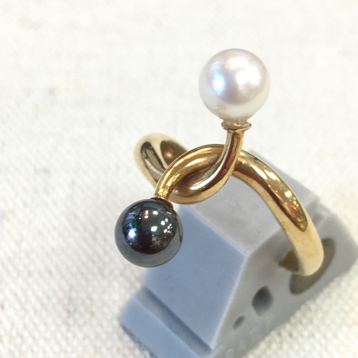 2色の天然真珠と18金のリング　12号　新品 | Vintage.City 古着屋、古着コーデ情報を発信