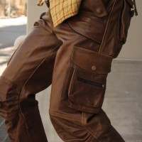 80s leather cargo pants | Vintage.City ヴィンテージ 古着