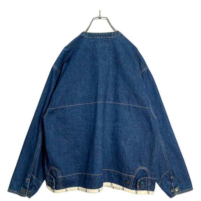90s BENCH no-collar design denim jacket | Vintage.City 古着屋、古着コーデ情報を発信
