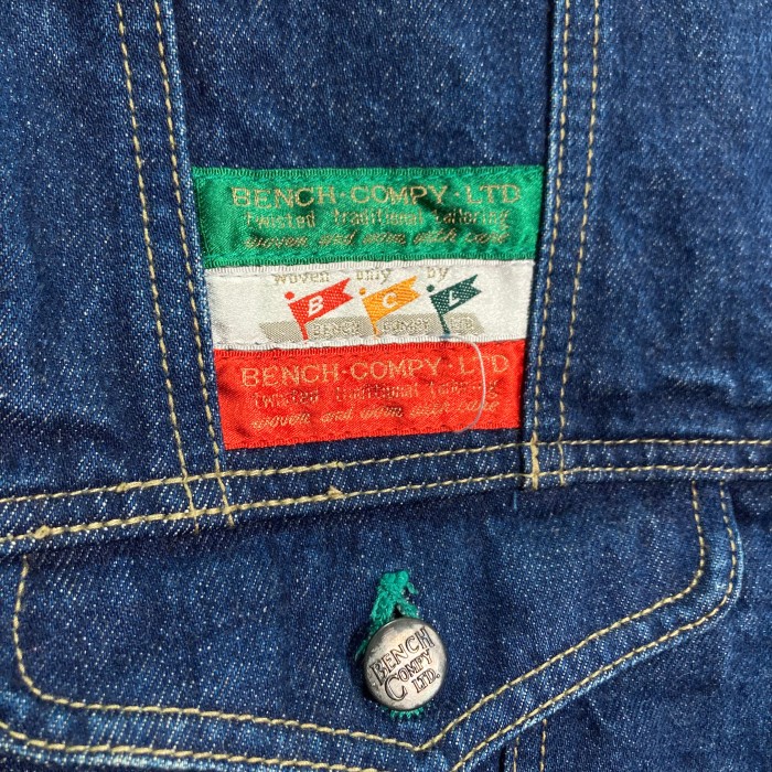 90s BENCH no-collar design denim jacket | Vintage.City 빈티지숍, 빈티지 코디 정보