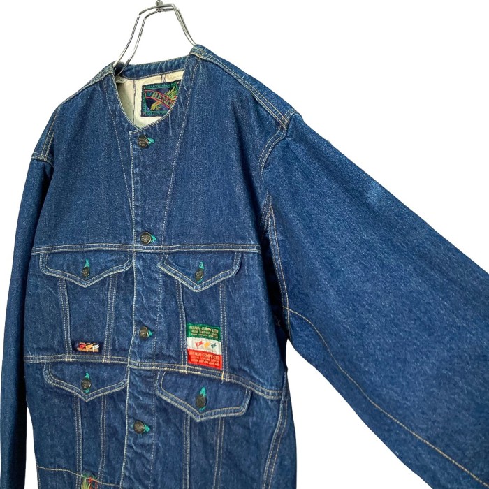 90s BENCH no-collar design denim jacket | Vintage.City Vintage Shops, Vintage Fashion Trends